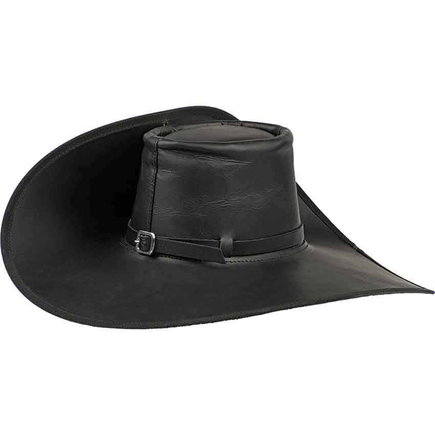 Leather Cavalier Hat - Black