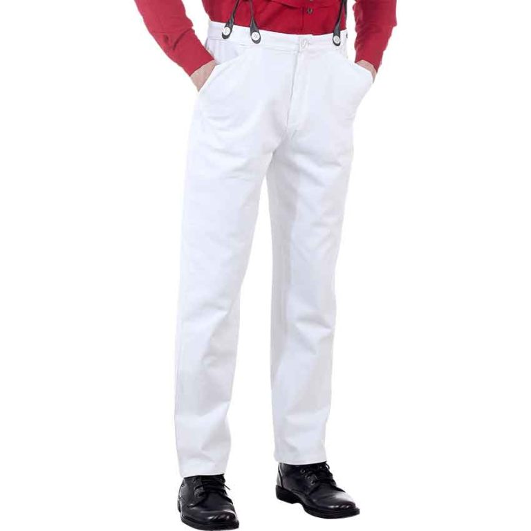 Classic White Steampunk Trousers