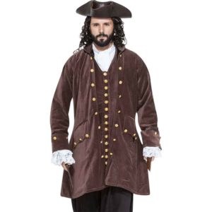 Men's Pirates Captain Benjamin Long Decorated Vest, Size: Medium | Cotton by Medieval Collectibles