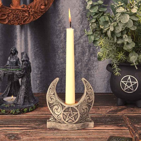 Horned Moon Candle Holder