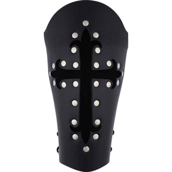 Gothic Cross Leather Arm Bracers