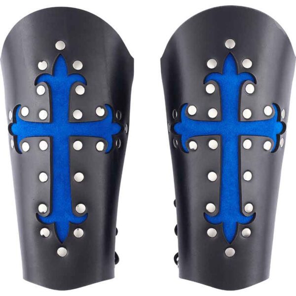 Gothic Cross Leather Arm Bracers