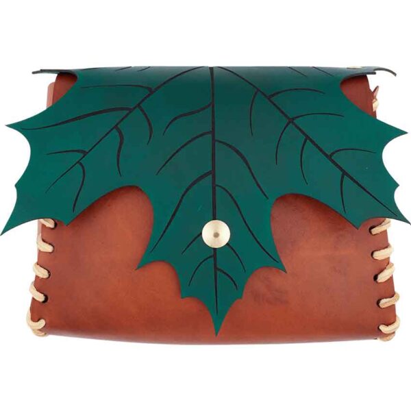 Elven Leaf Leather Pouch