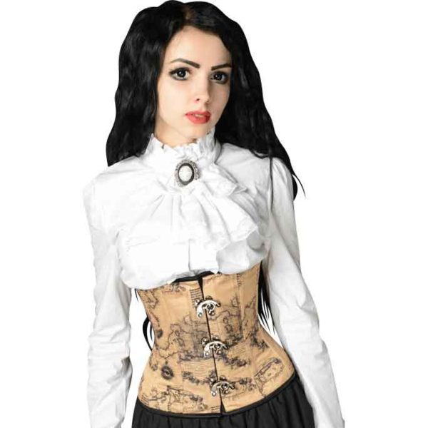 Steampunk Map Clasp Underbust Corset