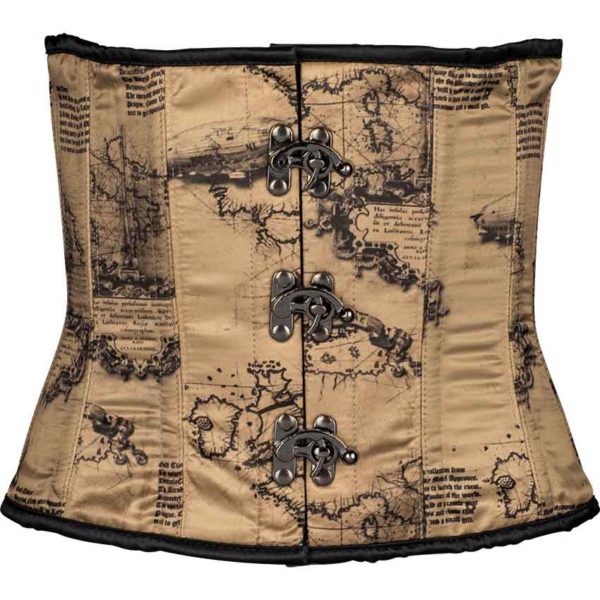 Steampunk Map Clasp Underbust Corset