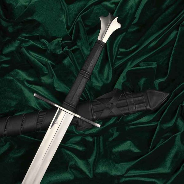 Two Handed Gothic Sword With Scabbard