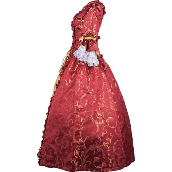 Red and Gold Baroque Renaissance Gown