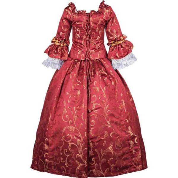 Red and Gold Baroque Renaissance Gown