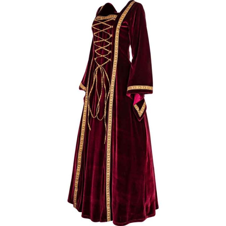 Ladies Medieval Dress with Shoulder Cape - MCI-133 - Medieval Collectibles