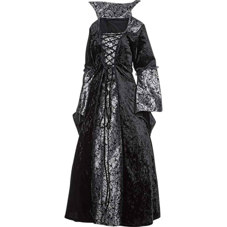 Countess Dracula Dress - Black and Silver - MCI-215 - Medieval Collectibles