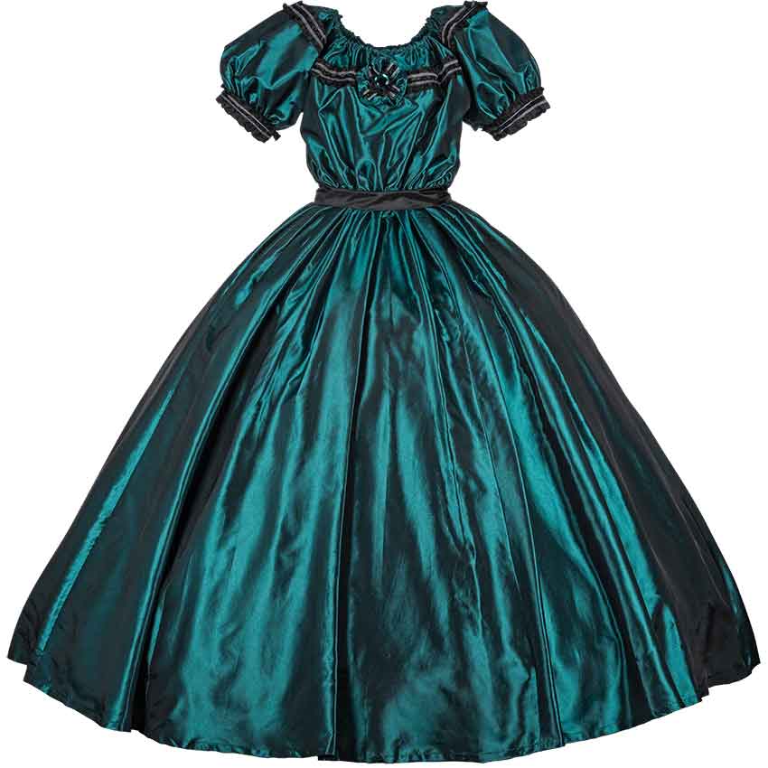 Blue-green Civil War Dress - Mci-218 - Medieval Collectibles