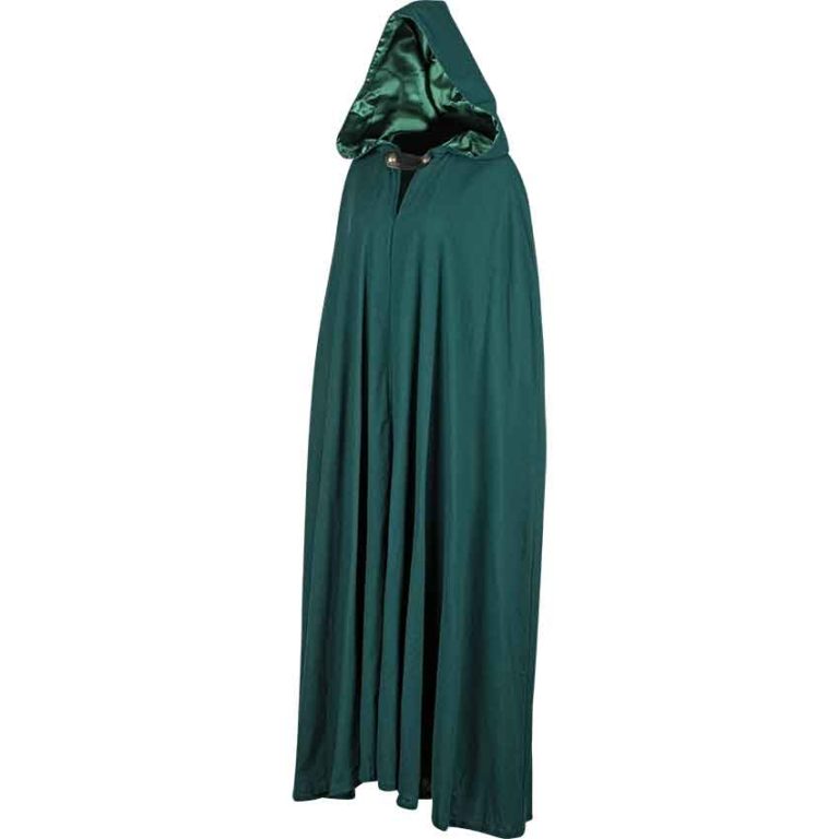 Medieval Hooded Cloak with Leather Fastener - MCI-305 - Medieval ...