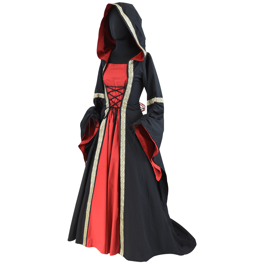 Hooded Renaissance Dress with Train - MCI-487 - Medieval Collectibles