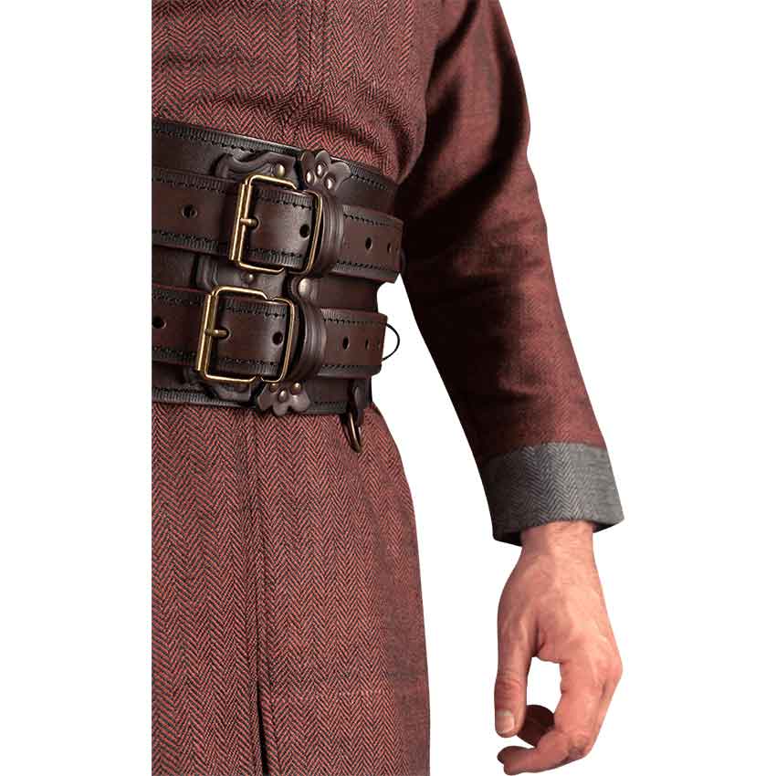 Luthor Leather Double Belt - MY100583 - Medieval Collectibles