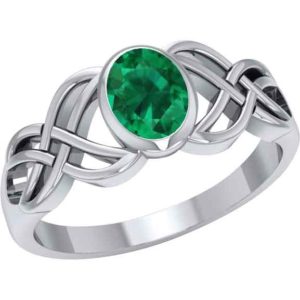 Celtic Knotwork Birthstone Ring - PS-TRI934 - Medieval Collectibles