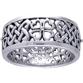 Celtic Knotwork Lucky Clover Ring - PS-WZRI001 - Medieval Collectibles