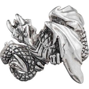 White Bronze Dragon Wrap Ring