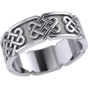 White Bronze Lattice Knot Band