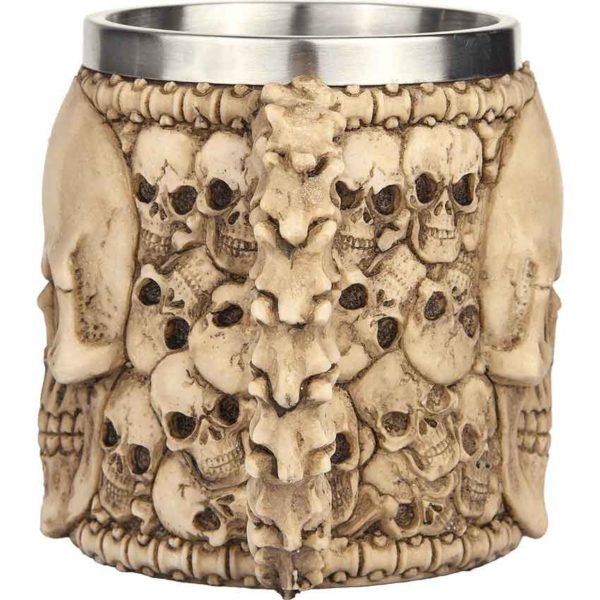 Steel Insert Skull and Bones Tankard