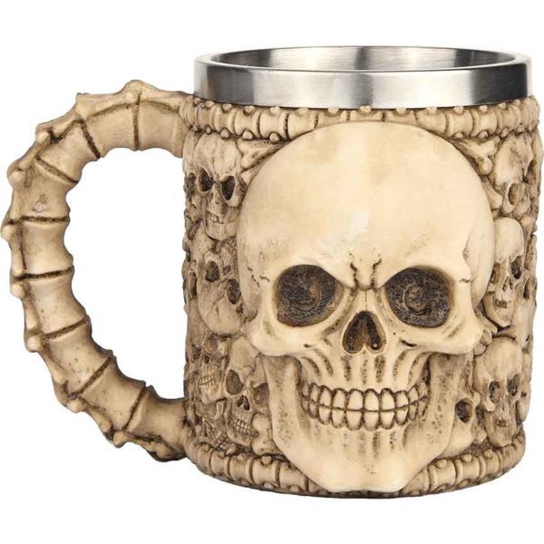 Steel Insert Skull and Bones Tankard