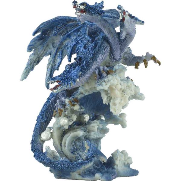 Blue 3 Headed Dragon Statue