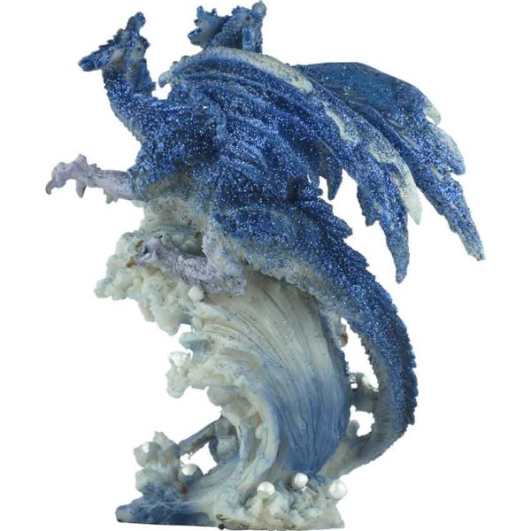 Blue 3 Headed Dragon Statue