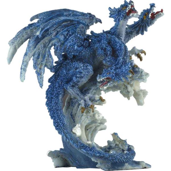 Blue 3 Headed Dragon Statue