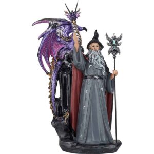 Dark Wizard and Dragon Statue