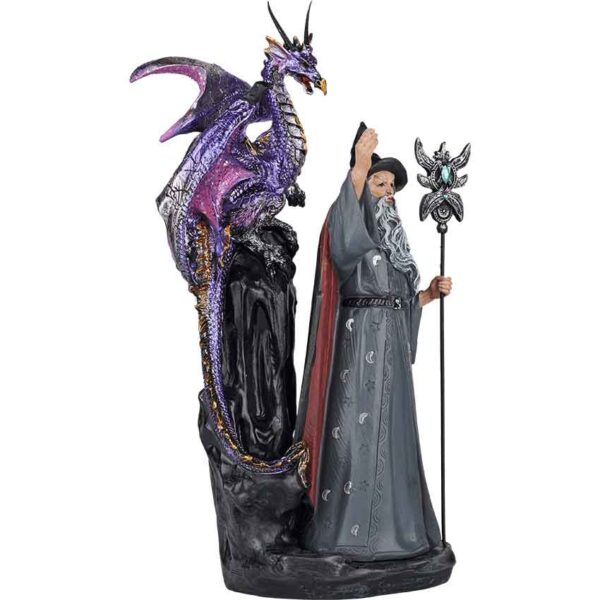 Dark Wizard and Dragon Statue