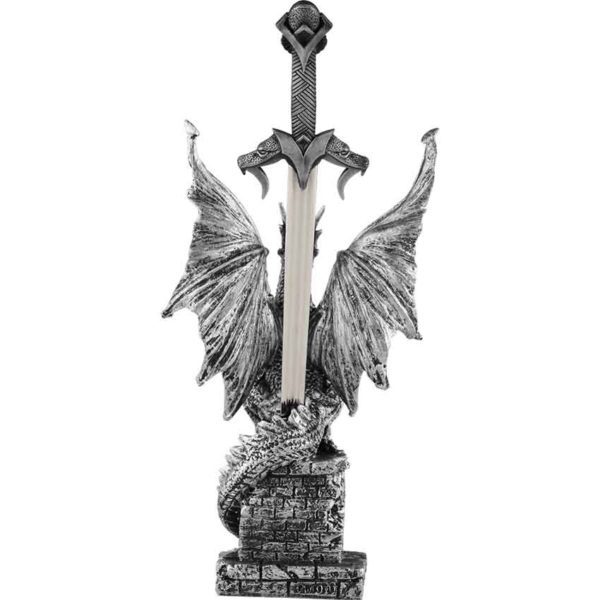 Perched Silver Dragon Letter Opener