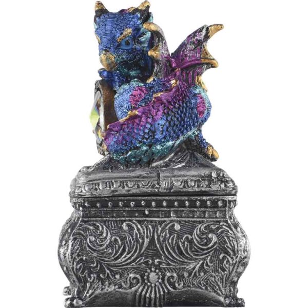 Blue Baby Dragon and Gem Trinket Box