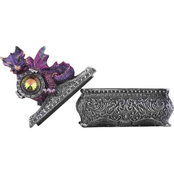 Purple Baby Dragon and Gem Trinket Box