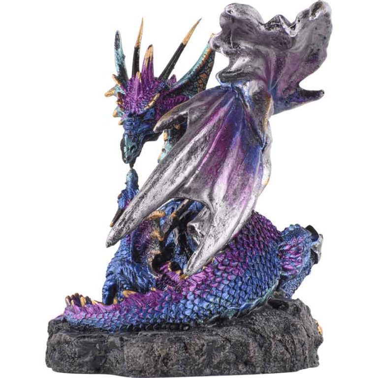 Blue Gem Dragon and Hatchling Statue - 05-71720 - Medieval Collectibles