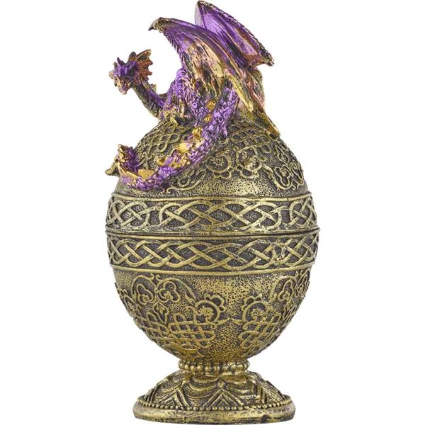 Purple Dragon Ornate Egg Trinket Box