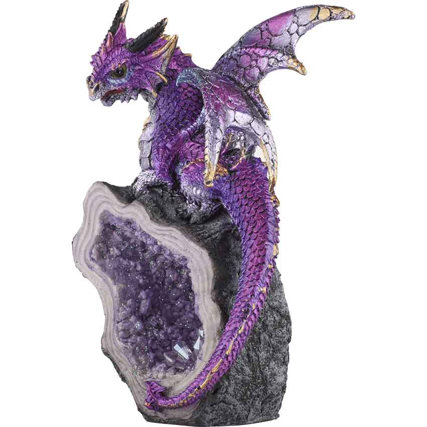 Elegant Purple Dragon Crystal Statue - 05-71804 - Medieval Collectibles