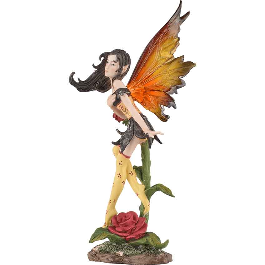 Fairy with Rose Statue - 05-91249 - Medieval Collectibles