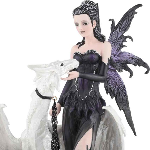 Gothic Fairy with Pet Dragon Statue