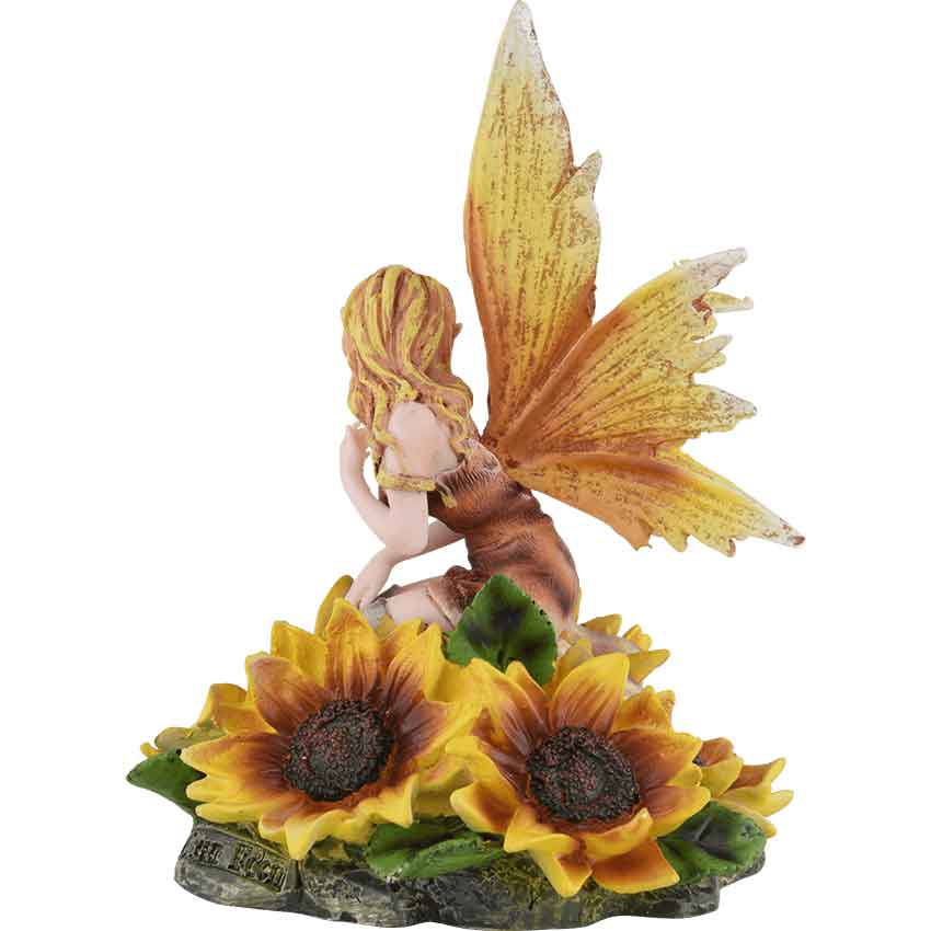 Bashful Sunflower Fairy Statue - 05-91652 - Medieval Collectibles