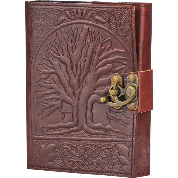 Leather Embossed Tree Of Life Journal With Lock