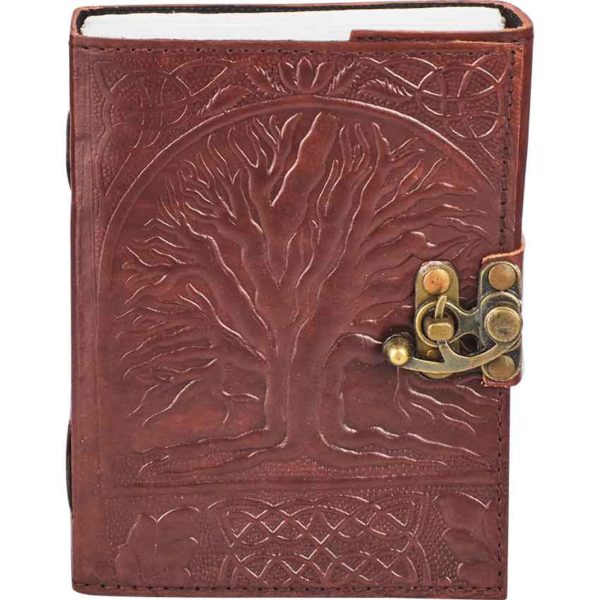 Leather Embossed Tree Of Life Journal With Lock