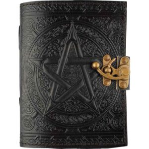 Black Pentagram Embossed Leather Journal