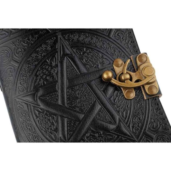 Black Pentagram Embossed Leather Journal