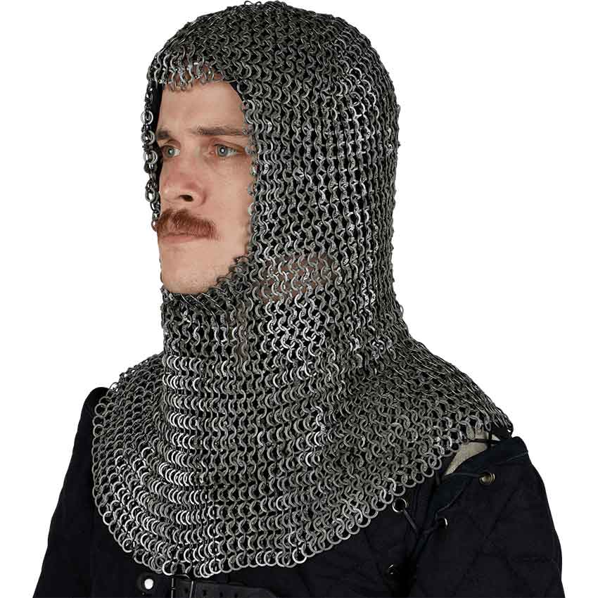 Full Mantle Chainmail Coif - AB2555 - Medieval Collectibles