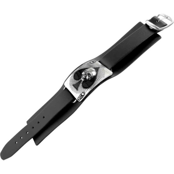 Ace of Dead Spades Leather Bracelet