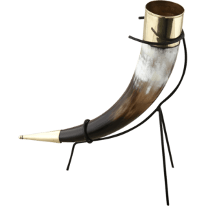 German Drinking Horn with Stand - CG3902 - Medieval Collectibles