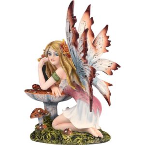 Autumn Leaf Toadstool Fairy Statue - Cc11387 - Medieval Collectibles