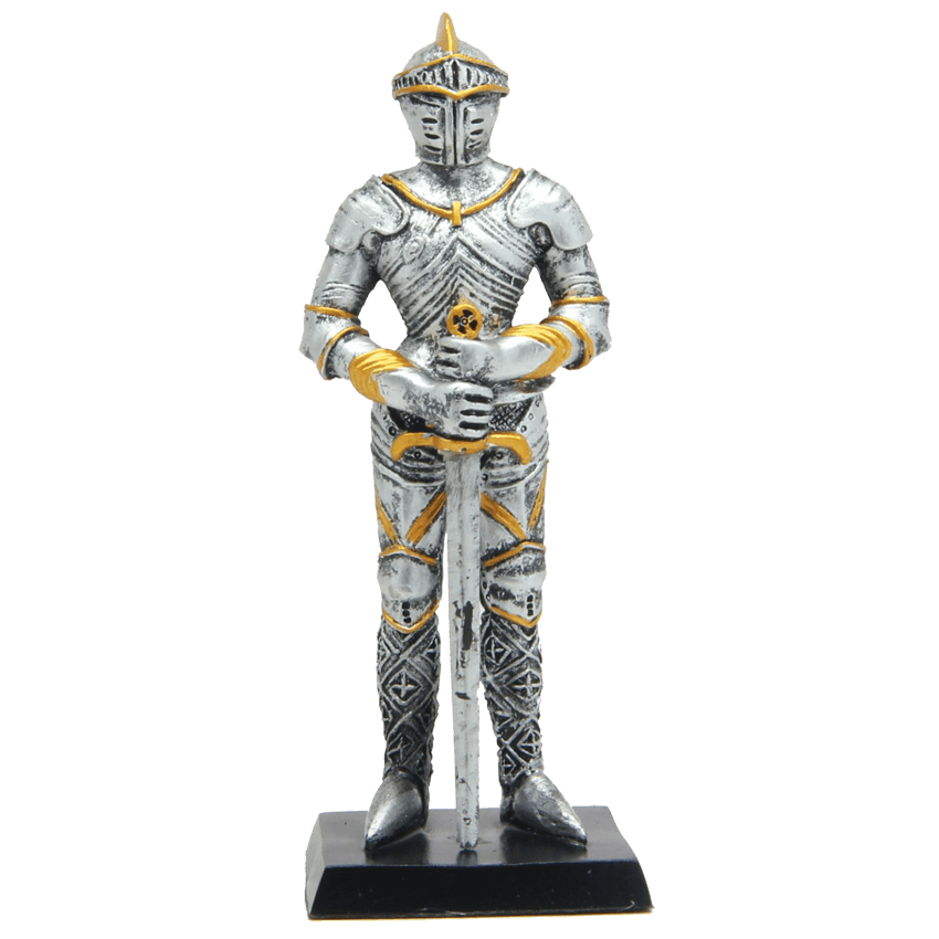 Medieval Knight Standing With Sword Statue Cc9540 Medieval Collectibles