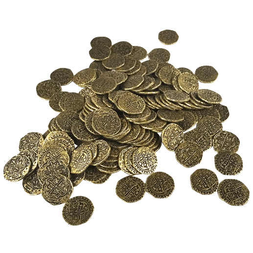 150 Small Golden Pirate Coins - CH-CSG - Medieval Collectibles