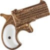 Denix Western 1866 Double Barrel Derringer Replica Pistol - Brass
