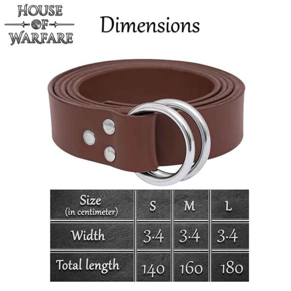 Double Ring Leather Belt - Brown